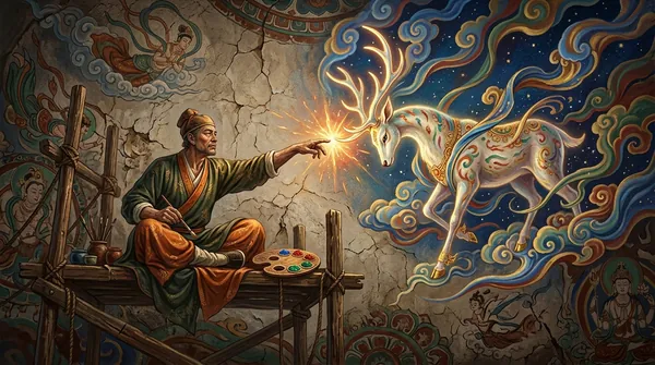 敦煌画工与九色鹿